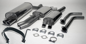 Sport exhaust for BMW 320i, 325i, 330i E46 70mm made of stainless steel with EC approval (no registration required)