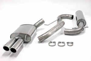 Exhaust system/sports exhaust for Skoda Octavia, Jetta 5 1.4 TSI, 2.0 TFSI, 76mm stainless steel with EC approval (no registration required)