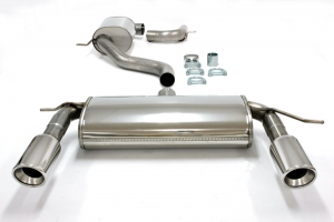 Sports exhaust for Audi A3 8P Golf 5 + 6 1.4FSI 1.8TSI 2.0FSI ø 76mm stainless steel duplex with EC approval (no registration required)