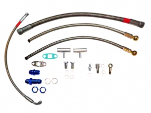 Oil and water connection kit for VW 16v G60 Turbo lubricated turbochargers GT25, T3/T4 T3