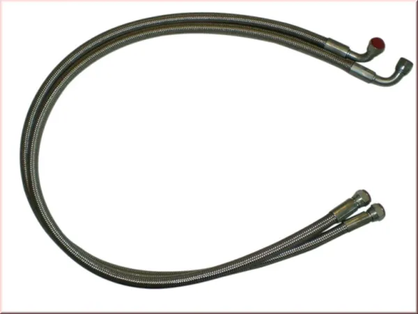 1x Leitung für Ölkühler mit D08 Anschlüssen gerade + 90° ca. 1,3 Meter/Leitung