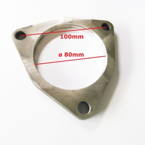 Flange for exhaust, catalytic converter, etc. Audi S3 8L TT 8N on the turbo. Three-hole ø 80mm stainless steel hole spacing 100mm.