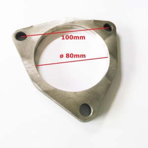 Flansch für Auspuff, Kat etc Audi S3 8L TT 8N am Turbo. dreiloch ø 80mm Edelstahl Lochabstände 100mm