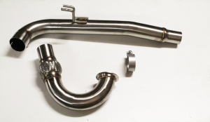 Downpipe for Audi A3 8v, Seat Leon III, Golf 7 GTI 2.0 TFSI ø 76mm stainless steel with interlock flex pipe