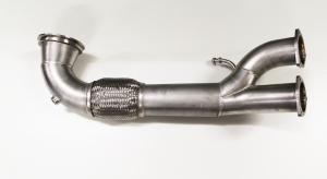 Downpipe für Audi RS3 8V ø 90mm auf 2x76mm Vorkat-Ersatzrohr Edelstahl