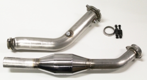 Hosenrohr Downpipe für Audi A4 B7 2.0 TFSI Quattro ø 76mm mit 200 Zellen Rennkat Edelstahl