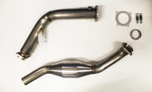 Hosenrohr Downpipe für Audi A4 B8 2.0 TFSI ø 76mm mit 200 Zellen Rennkat edelstahl