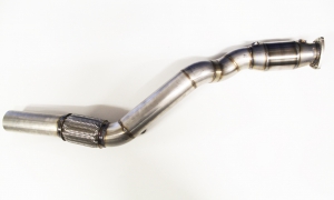 Hosenrohr Downpipe für Audi A4 B6, A6 C5 1.8T, Quattro ø 76mm 3 aus Edelstahl (ab Turbo) mit 200 Zellen Sportkat