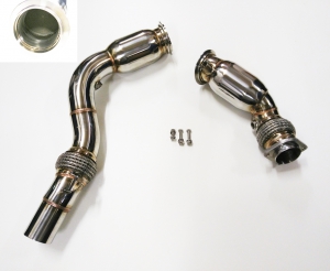 Downpipe ø 70mm stainless steel for BMW S55B30 F82 F82 M3 M4 with 200 cell sports catalytic converter/metal catalytic converter and flex pipe