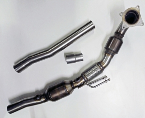 HJS Downpipe 90 95 1105 2.0 TFSI für Golf 5 + 6 GTI GTI, Audi A3, Audi TT 2.0 TFSI 200 Zellen Sportkat ø 70mm EG-Betriebserlaubnis (eintragungsfrei)