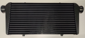 Intercooler 600x300x76mm Aluminum - 76mm connections SCHWARZ (black)