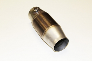Sports Catalytic Converter / Racing Catalytic Converter 200 Cells ø 102mm - L 250mm Stainless Steel Metallic Catalytic Converter with E-Mark R103 Euro 3 & Lambda Sensor Connection