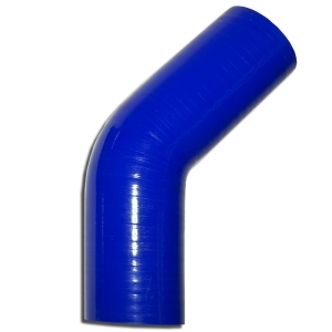 Silikonbogen 45° Grad 60mm innendurchmesser blau L 125mm 4 lagig 5,5mm Wandstärk