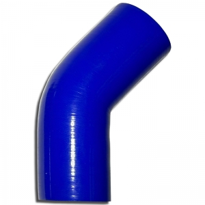 Silicone bend 45° degree 76mm inner diameter blue L 125mm 4 ply 5.5mm wall thickness