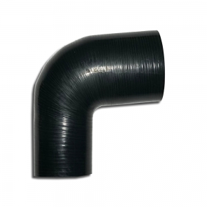 Silicone bend reducer 90° degree ø 80x63.5mm black L 125mm 4 ply 5mm wall thickness