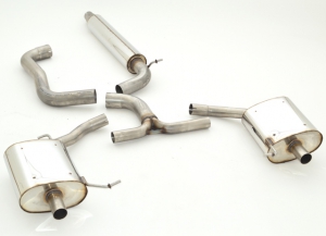 Exhaust system/sports exhaust for Skoda Octavia, Jetta 5 1.4 TSI, 2.0 TFSI 76mm stainless steel with EC approval (no registration required)