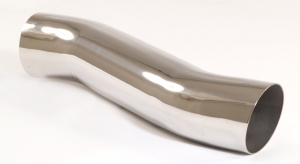 End Pipe 24 - 76mm round sharp-edged S-Shape stainless steel