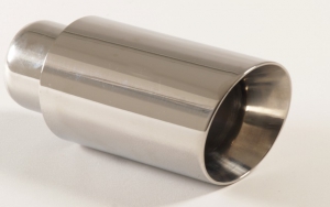 Tailpipe 39 - 85mm round slant wide edge stainless steel