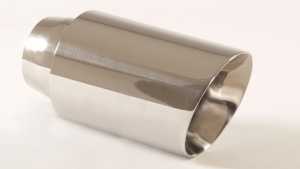 Exhaust pipe 51 - 100mm round slant wide edge stainless steel