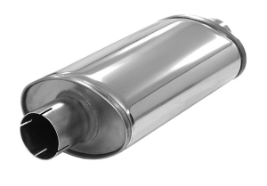 Universal muffler Simons ø 63.5mm oval 118x185mm L 320mm stainless steel