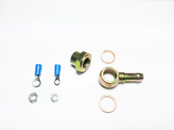Anschluss für Benzinpumpe Ringauge 12mm auf 8mm Schlauchanchluss mit Verschlusskappe