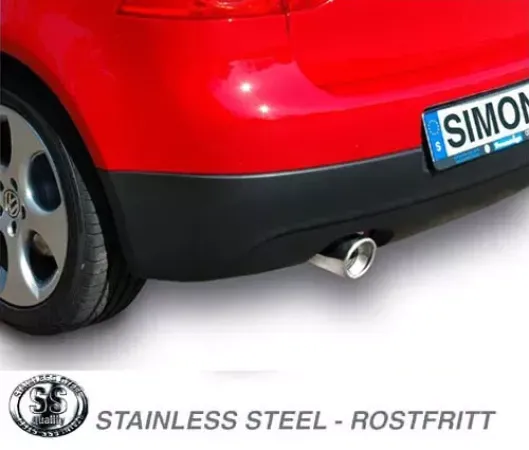 Edelstahl Sportauspuffanlage 1x100 mm für Golf V 1.4TSi/1.4TSi GT EG-Genehmigung