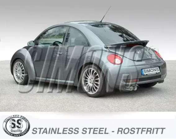 Edelstahl Sportauspuffanlage 2x80 mm für New Beetle 1.8T/2.0 EG-Genehmigung