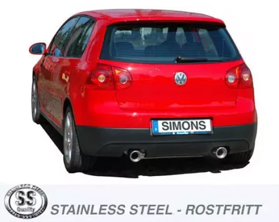 Edelstahl Sportauspuffanlage Duplex L+R 1x100 mm für VW Golf V 1.4TSi/1.4TSi GT EG-Genehmigung