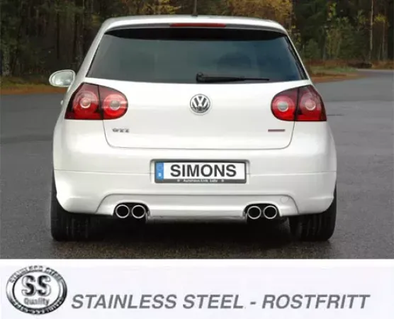 Edelstahl Sportauspuffanlage Duplex L+R 2x80 mm für VW Golf V 1.4TSi/1.4TSi GT EG-Genehmigung