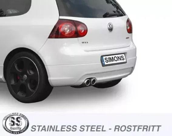 Edelstahl Sportendtopf 2x80 mm für Golf V 1.4TSi/1.4TSi GT EG-Genehmigung