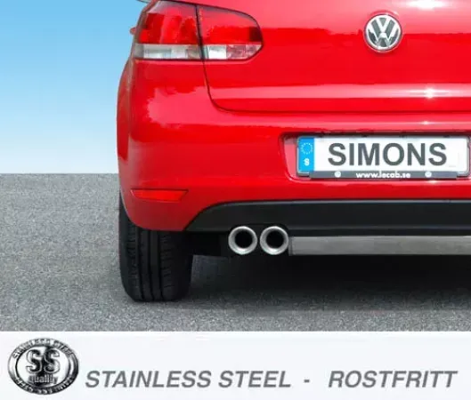Edelstahl Sportendtopf 2x80 mm für Golf VI 1.4TSi/1.8TSi EG-Genehmigung #1