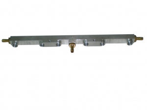 Injectors rail for VW VR6 Turbo made of aluminum, 2 connections