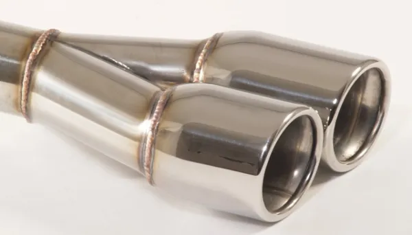 Endrohr 37 - 2x80mm rund seitlich abgeschrägt gebördelt Edelstahl