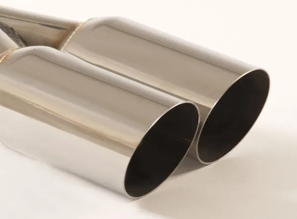 Endrohr 59 - 2x76mm rund scharfkantig abgeschrägt Edelstahl