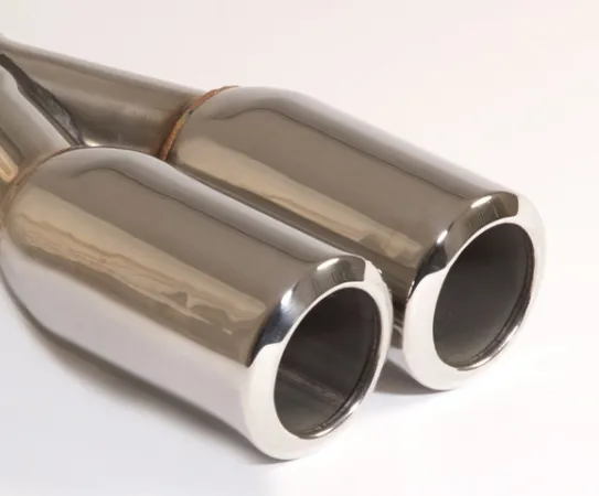 Endrohr 66 - 2x80 rund abgerundet Edelstahl