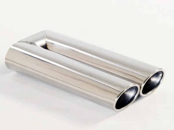 Endrohr 71 - 2x70x85mm oval gebördelt abgeschrägt Edelstahl