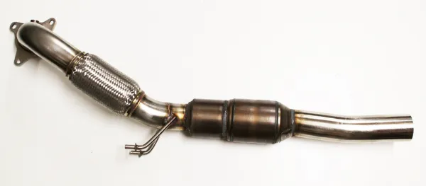 FMS Downpipe 2.0 TFSI für Golf 5 GTI, Golf 6 GTI, Audi A3, Audi TT 2.0 TFSI 200 Zellen HJS Sportkat ø 76mm EG-Betriebserlaubnis (eintragungsfrei)