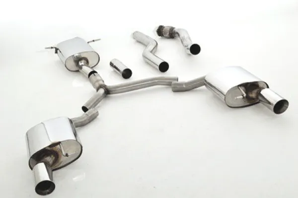 FMS Sportauspuff für Audi A4 (B8) A5 1.8 TFSI 2.0 TFSI 2WD Quattro ø 76mm Edelstahl Duplex mit EG-Genehmigung (eintragungsfrei)