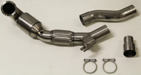 HG Downpipe Bull-xfür Audi A3 8v, Seat Leon III, Golf 7 GTI 2.0 TFSI ø 89>76mm Edelstahl mit EG-Betriebserlaubnis
