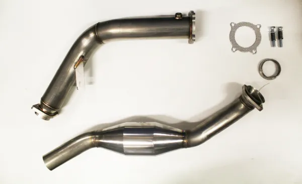 Hosenrohr Downpipe für Audi A4 B8 2.0 TFSI ø 76mm mit 200 Zellen Rennkat edelstahl 54 mm