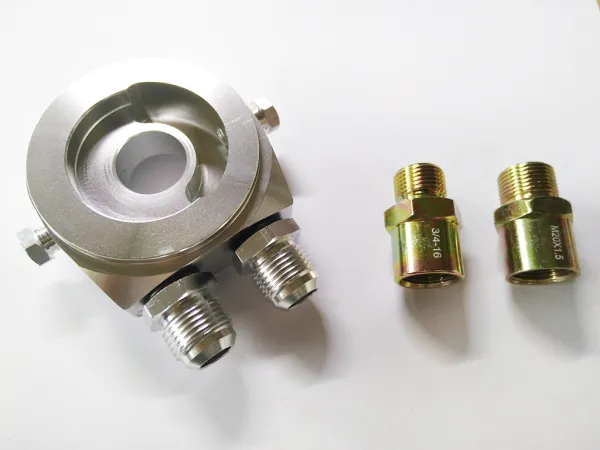 Ölfilteradapter für Turboumbauten mit Ölkühleranschluss D08 Anschlüsse + 3/8 Innengewinde