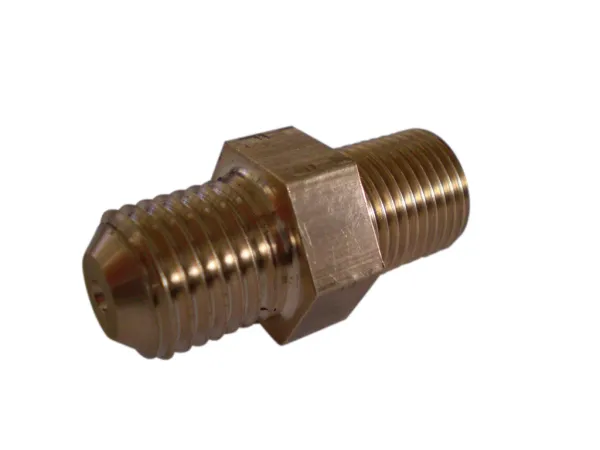 Ölrestriktor GT-R Turbolader M11x1mm auf 7/16 UNF (Dash 04) mit 0,9mm Bohrung Messing