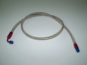 Ölzulaufleitung PTFE 50cm für 90° 7/16 UNF andere Seite Ringauge ø 10mm