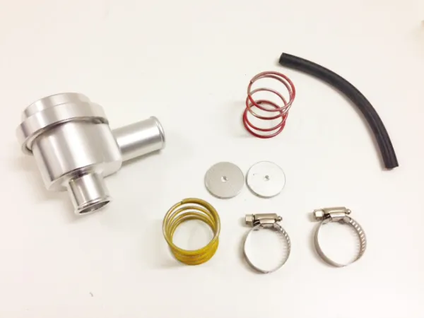 Pop off Kolbenventil Alu für 1.8T und andere Turbofahrzeuge silber 25mm Anschluß