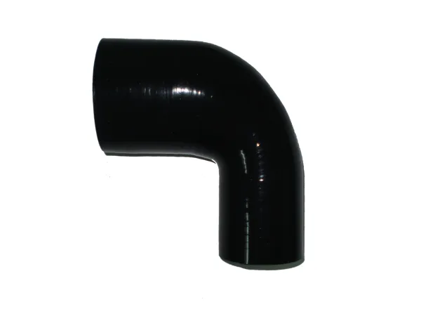 Silikonbogenreduzierer 90° Grad ø 45x38mm schwarz L 100mm 4 lagig 4mm Wandstärke