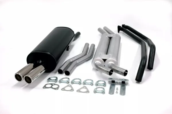 Simons Aluminierte Stahl Sportauspuffanlage 2x70 mm für BMW E30 320i/323i/325i Eintragungsfrei