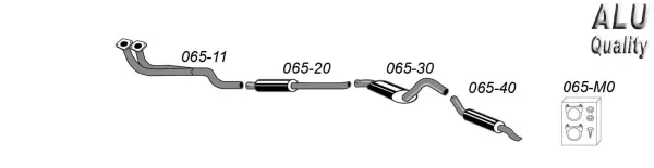 Simons Aluminisierte Sportauspuffanlage 50,8 mm für SAAB 99 2.0 mit Doppelflansch