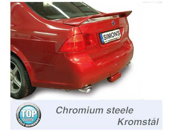 Simons Chromstahl Duplex Sportauspuffanlage 90/120 mm + 90/120 mm Oval für SAAB 9-5 Turbo 2.0/2.3 Limousine/SportWagon & 9-5 Aero Limousine/Sportwagon