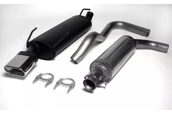 Simons Chromstahl Sportauspuffanlage 70x140 mm Eckig für SAAB 9-3 Aero Ver. II.