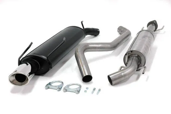 Simons Chromstahl Sportauspuffanlage 90/120 mm Oval für SAAB 9-5 Turbo 2.0/2.3 Limousine/Kombi Für Modelle ohne Öffnung in der Heckschürze